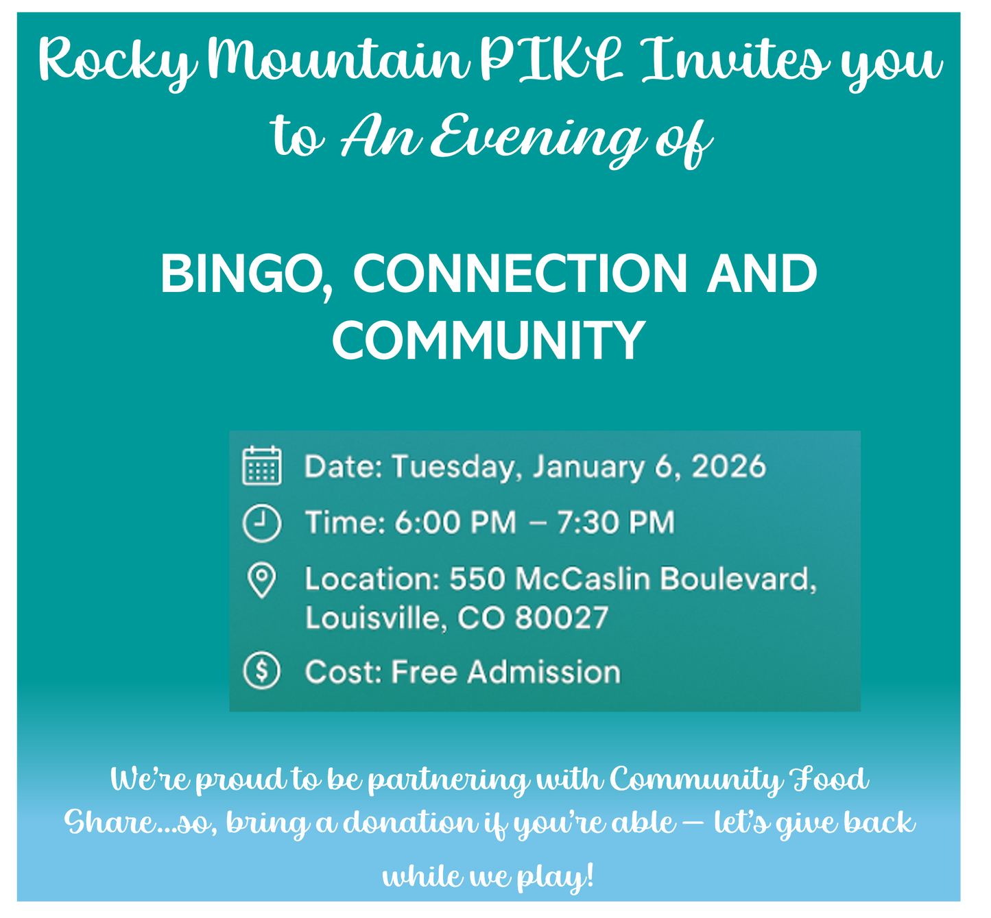 FREE BINGO NIGHT!